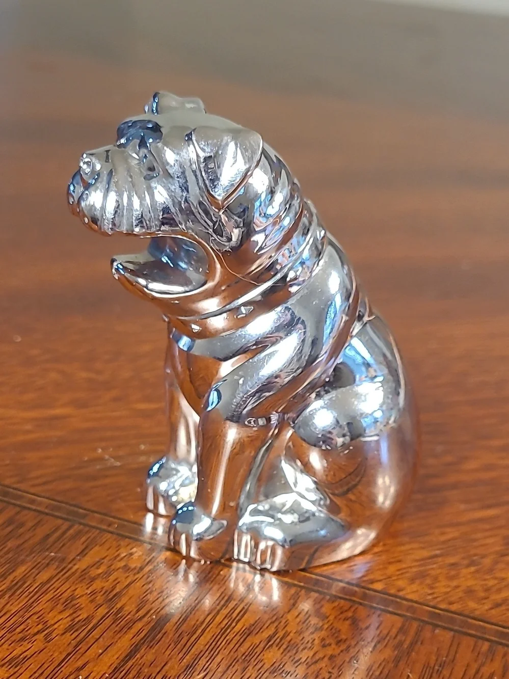 Silver Chrome Bulldog Dog Bottle Opener Figurine Unique Novelty Barware Gift